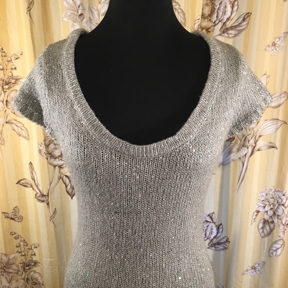 🔥Wet Seal Sweater Dress Silver Sequined